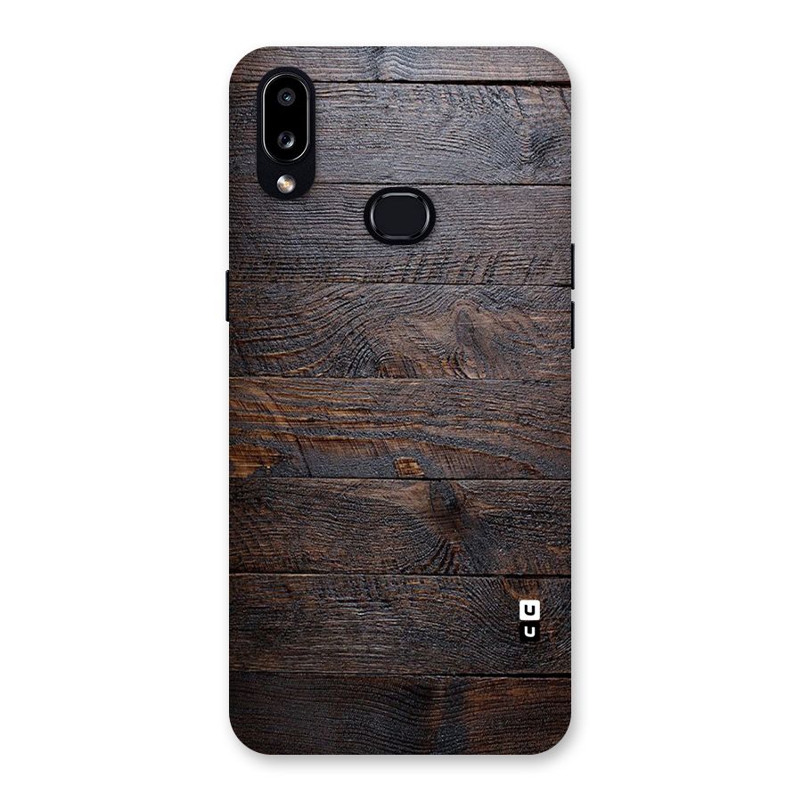 Dark Wood Printed Back Case for Galaxy A10s