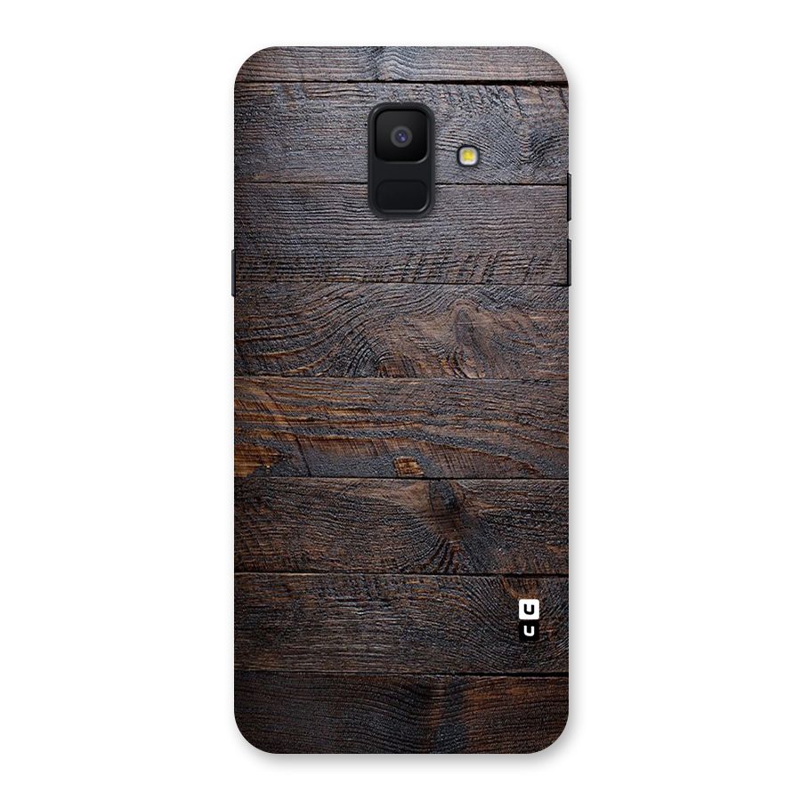 Dark Wood Printed Back Case for Galaxy A6 (2018)