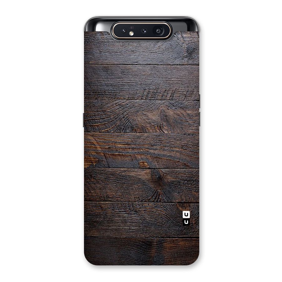 Dark Wood Printed Back Case for Galaxy A80