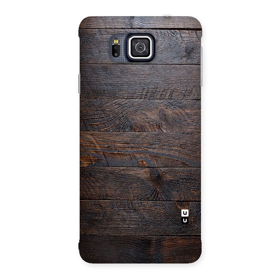Dark Wood Printed Back Case for Galaxy Alpha