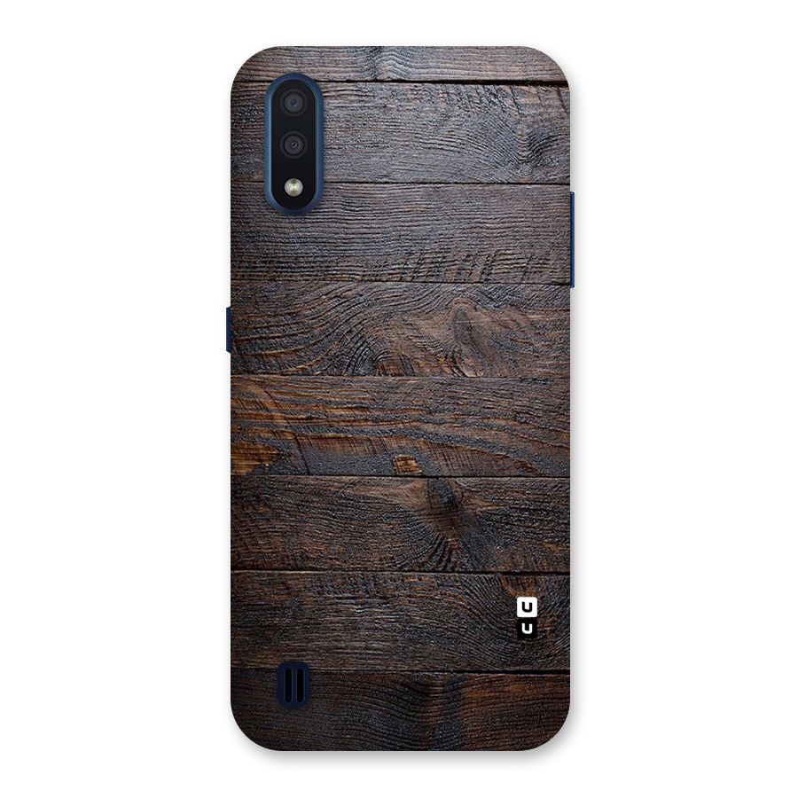 Dark Wood Printed Back Case for Galaxy M01