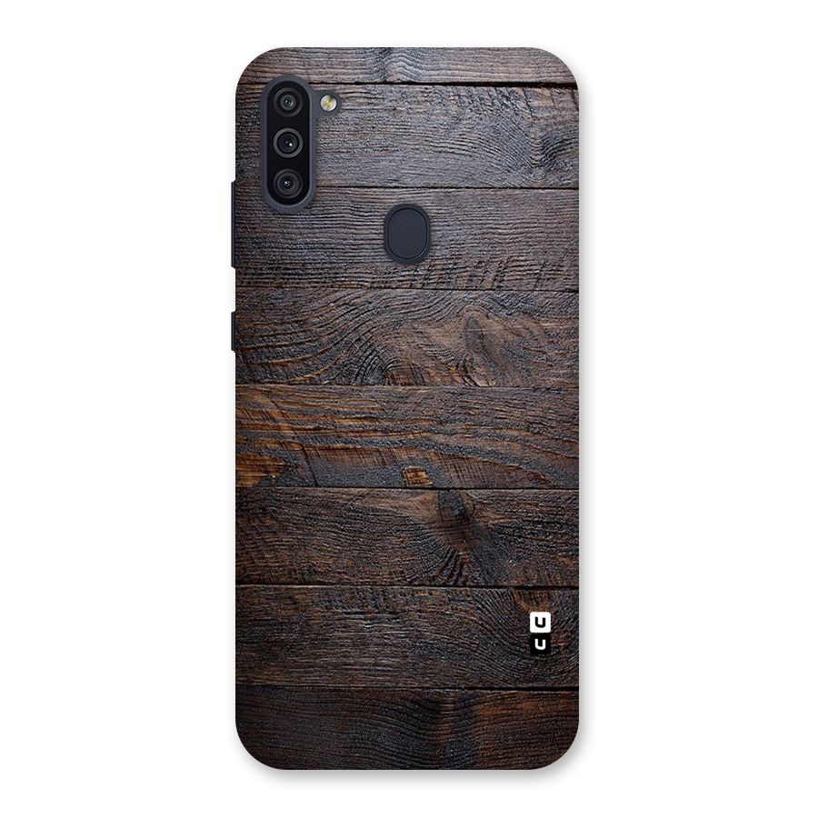 Dark Wood Printed Back Case for Galaxy M11