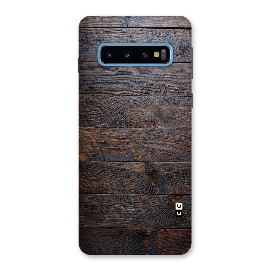 Dark Wood Printed Back Case for Galaxy S10