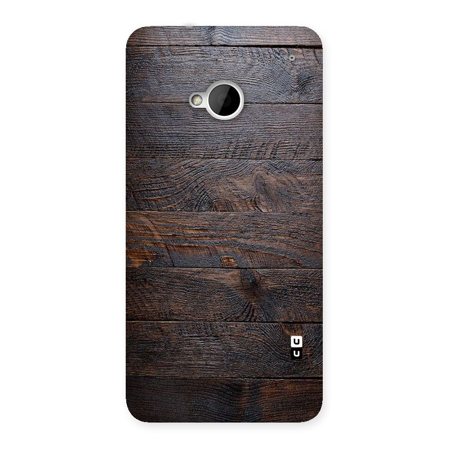 Dark Wood Printed Back Case for HTC One M7