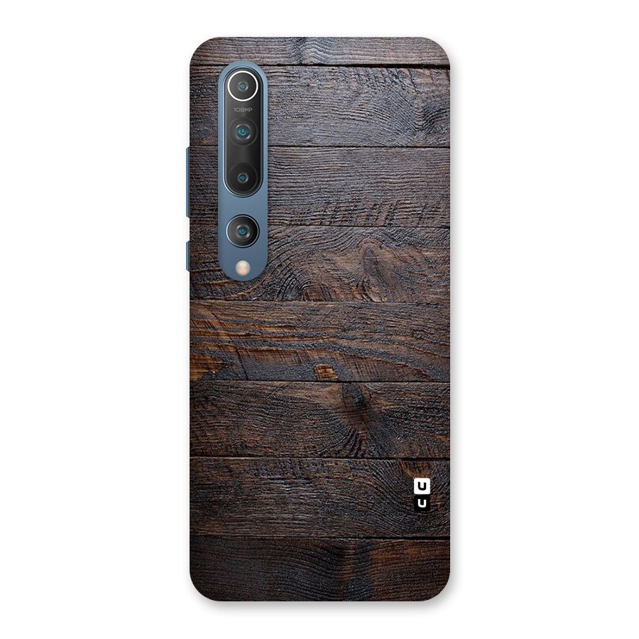 Dark Wood Printed Back Case for Mi 10
