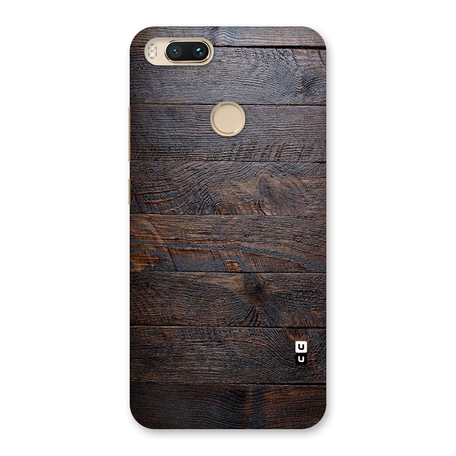 Dark Wood Printed Back Case for Mi A1