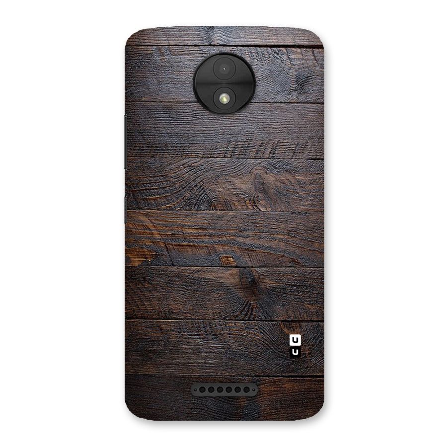Dark Wood Printed Back Case for Moto C
