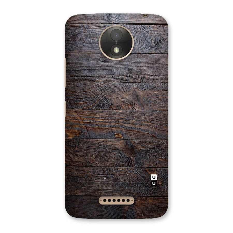 Dark Wood Printed Back Case for Moto C Plus