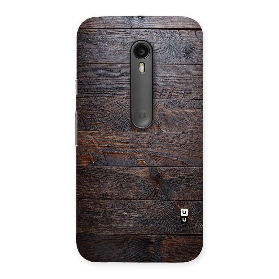 Dark Wood Printed Back Case for Moto G Turbo