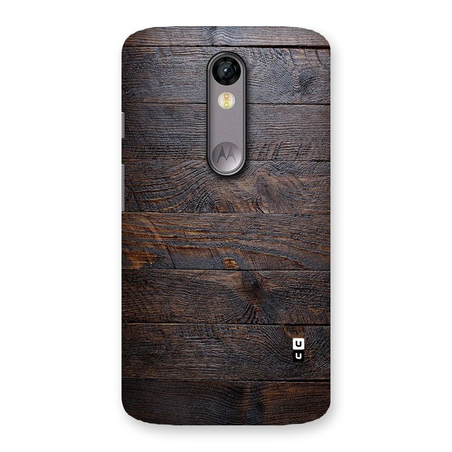 Dark Wood Printed Back Case for Moto X Force
