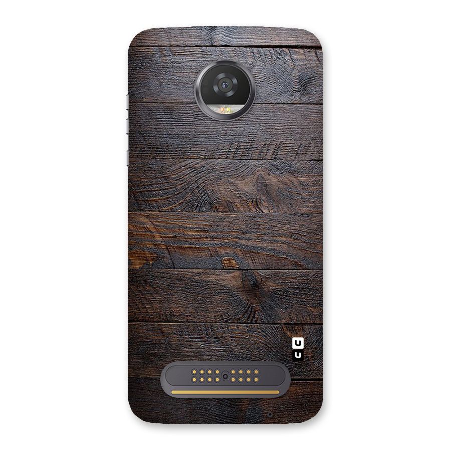 Dark Wood Printed Back Case for Moto Z2 Play