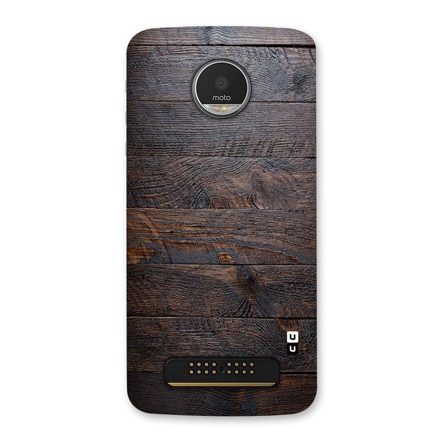 Dark Wood Printed Back Case for Moto Z Play