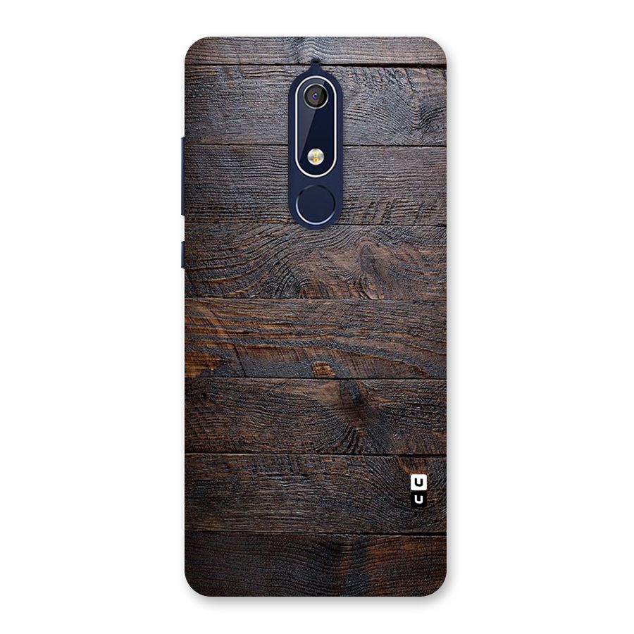 Dark Wood Printed Back Case for Nokia 5.1