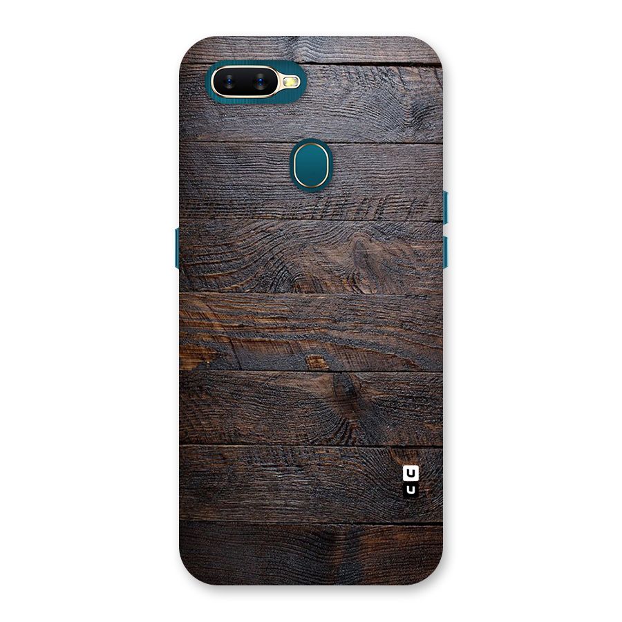 Dark Wood Printed Back Case for Oppo A12