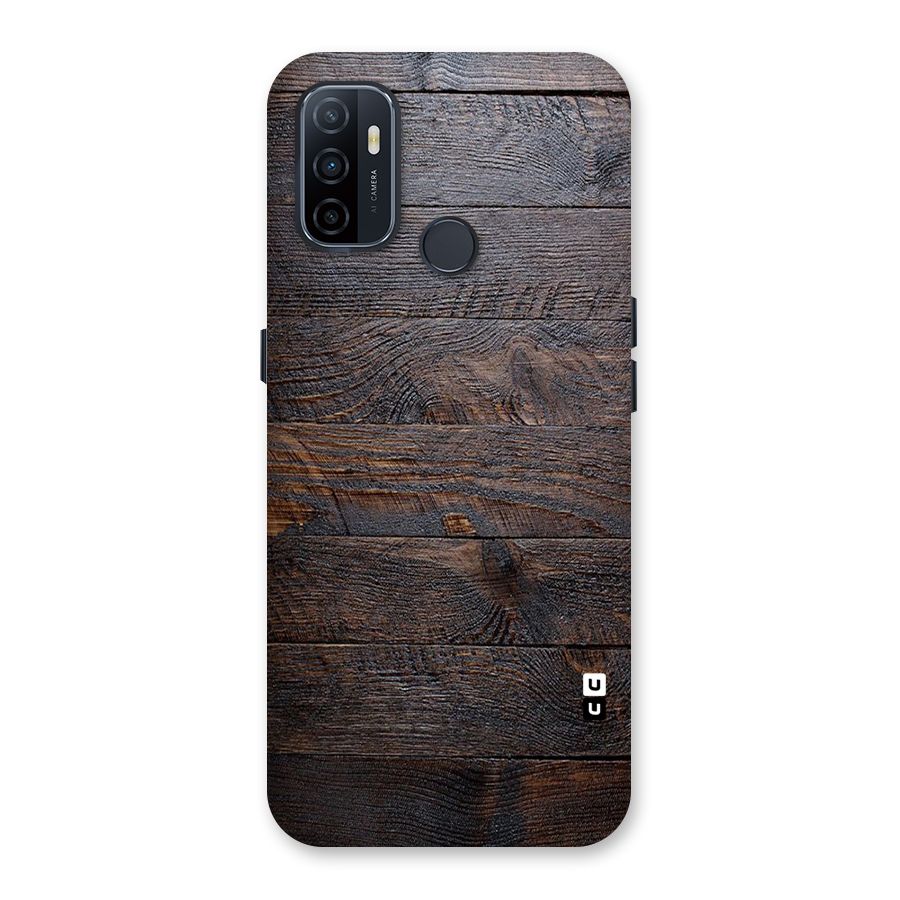 Dark Wood Printed Back Case for Oppo A32