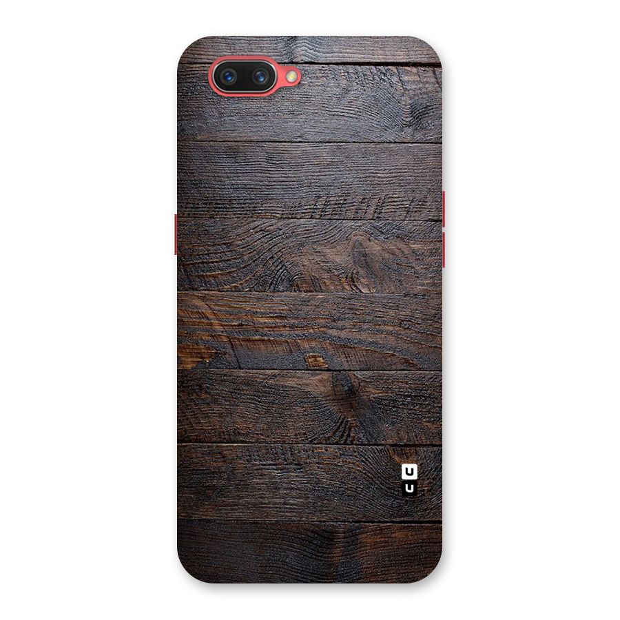 Dark Wood Printed Back Case for Oppo A3s