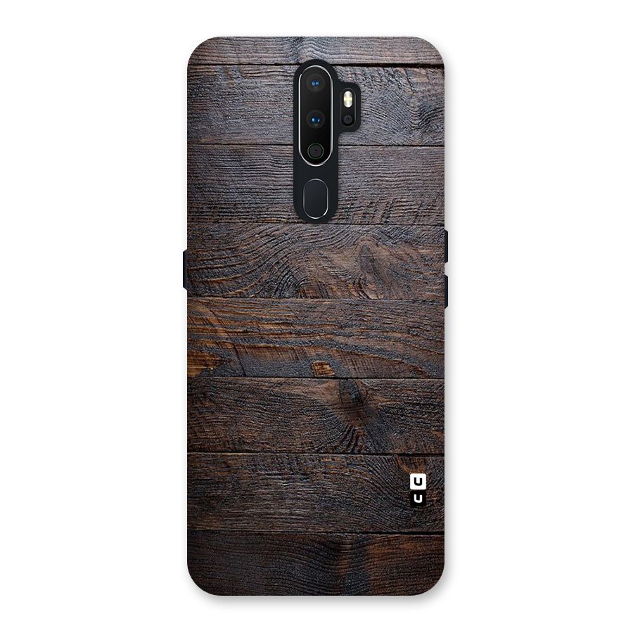 Dark Wood Printed Back Case for Oppo A5 (2020)