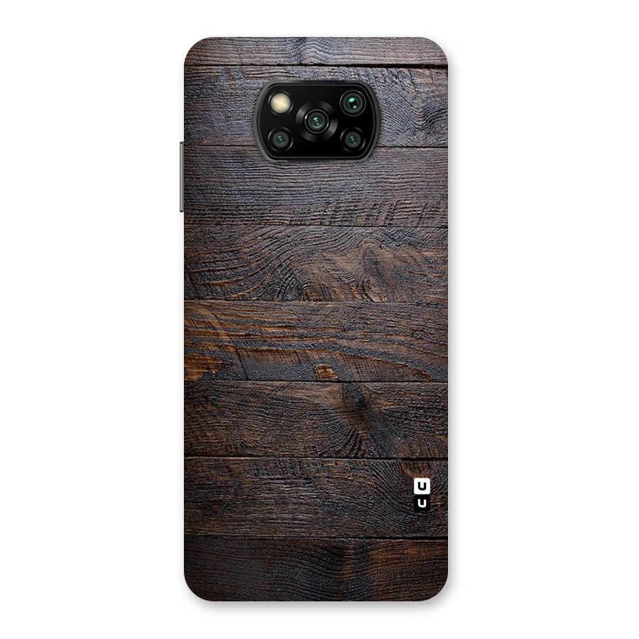 Dark Wood Printed Back Case for Poco X3