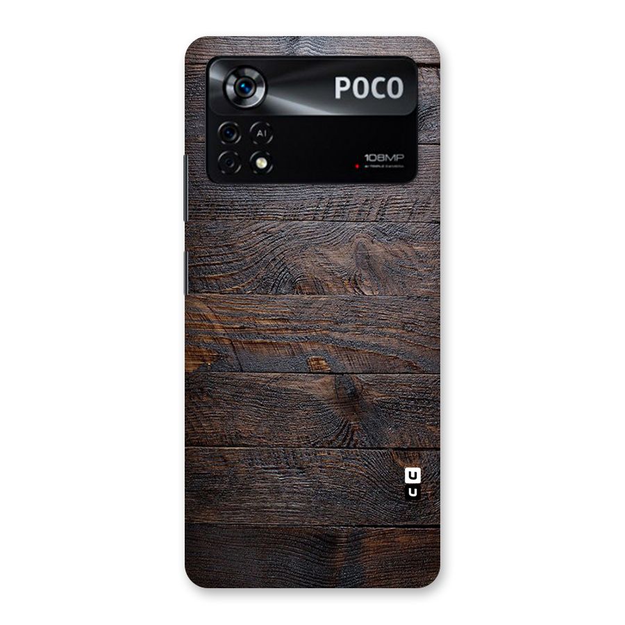 Dark Wood Printed Back Case for Poco X4 Pro 5G