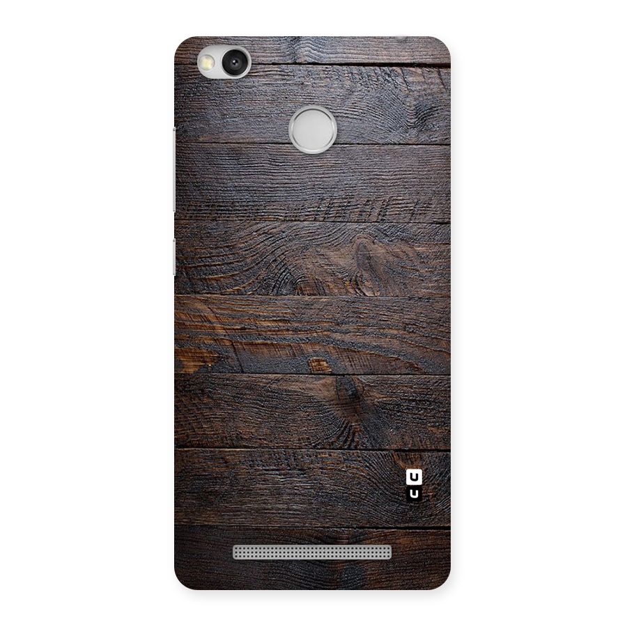 Dark Wood Printed Back Case for Redmi 3S Prime