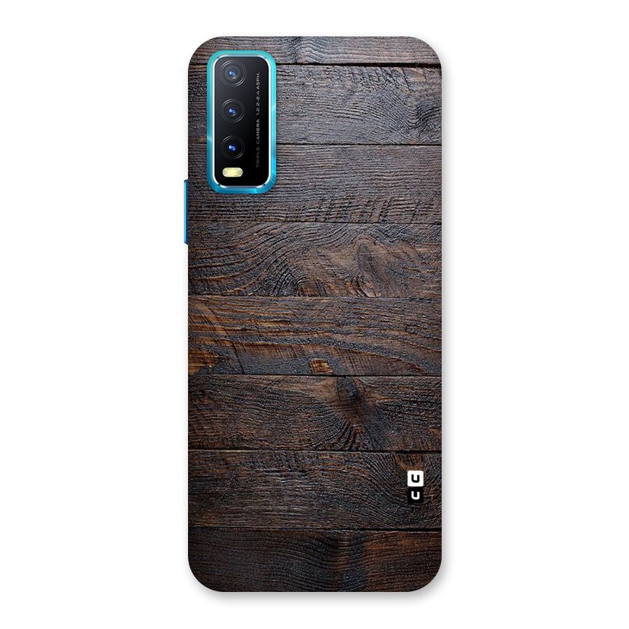 Dark Wood Printed Back Case for Vivo Y20A