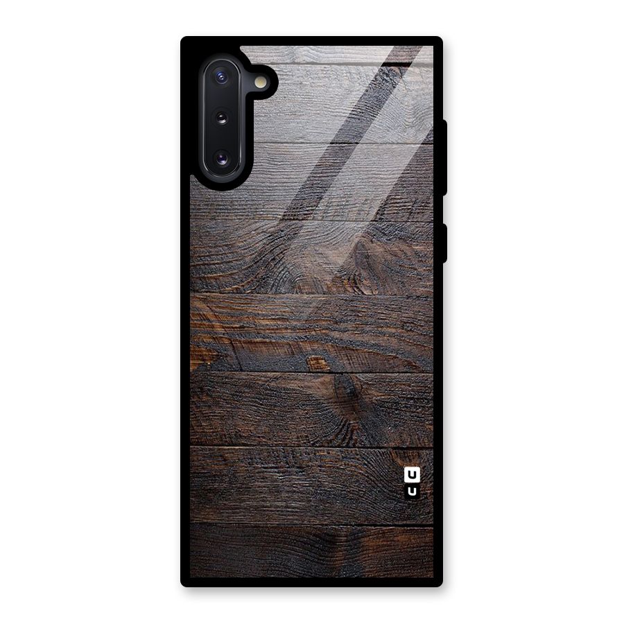 Dark Wood Printed Glass Back Case for Galaxy Note 10
