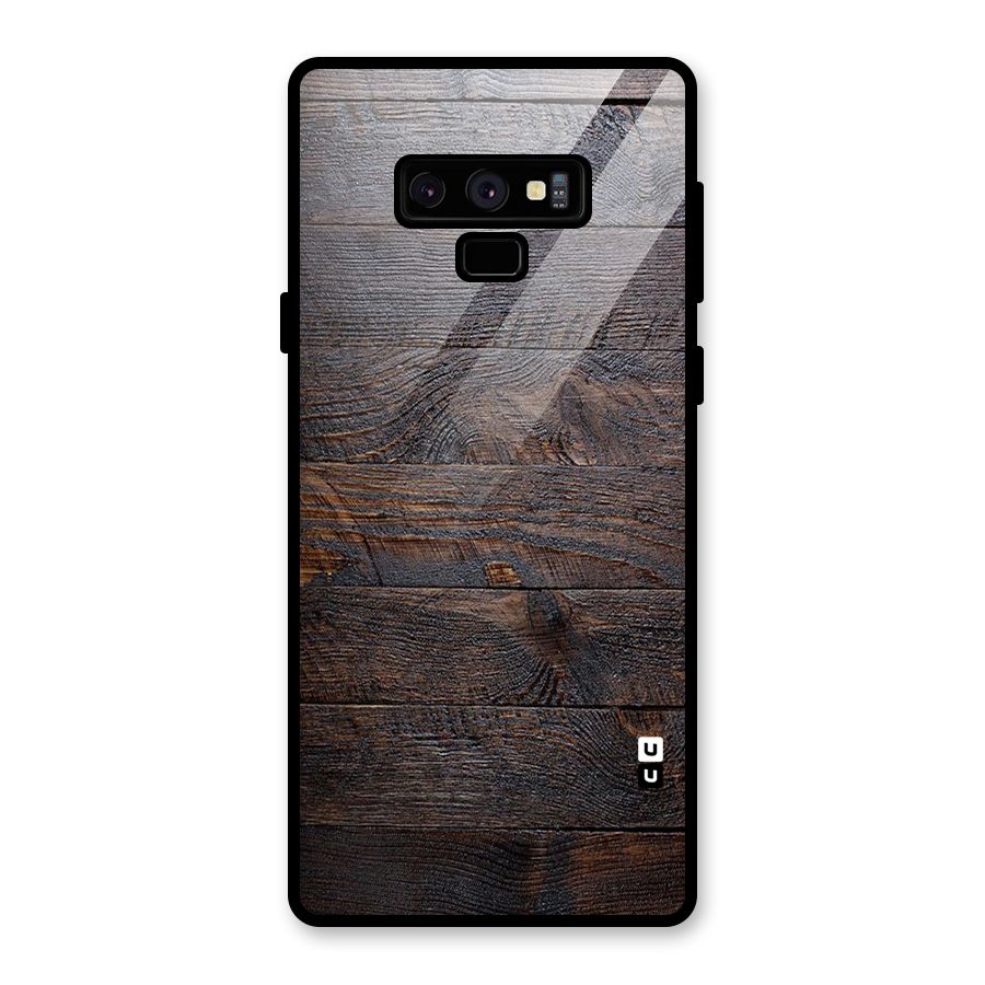 Dark Wood Printed Glass Back Case for Galaxy Note 9