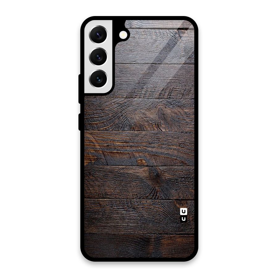 Dark Wood Printed Glass Back Case for Galaxy S22 Plus 5G
