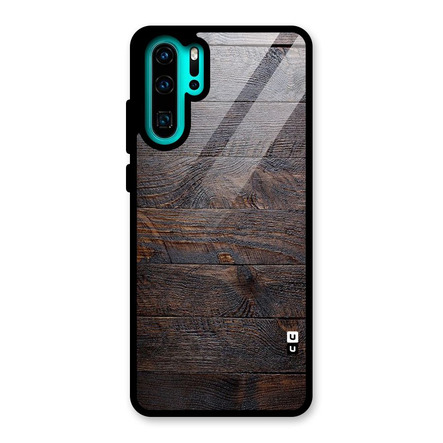 Dark Wood Printed Glass Back Case for Huawei P30 Pro
