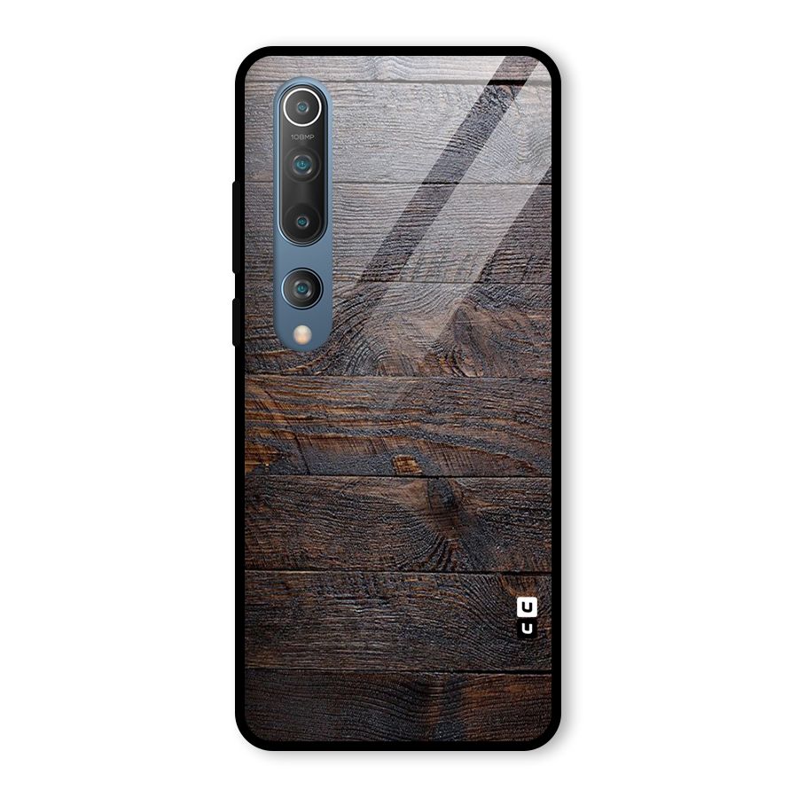 Dark Wood Printed Glass Back Case for Mi 10