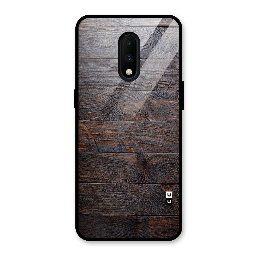 Dark Wood Printed Glass Back Case for OnePlus 7