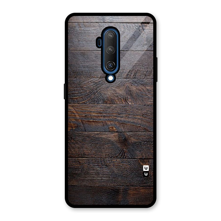 Dark Wood Printed Glass Back Case for OnePlus 7T Pro