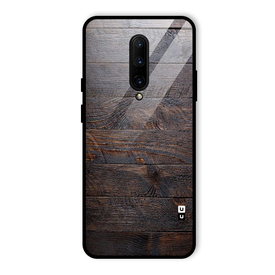 Dark Wood Printed Glass Back Case for OnePlus 7 Pro