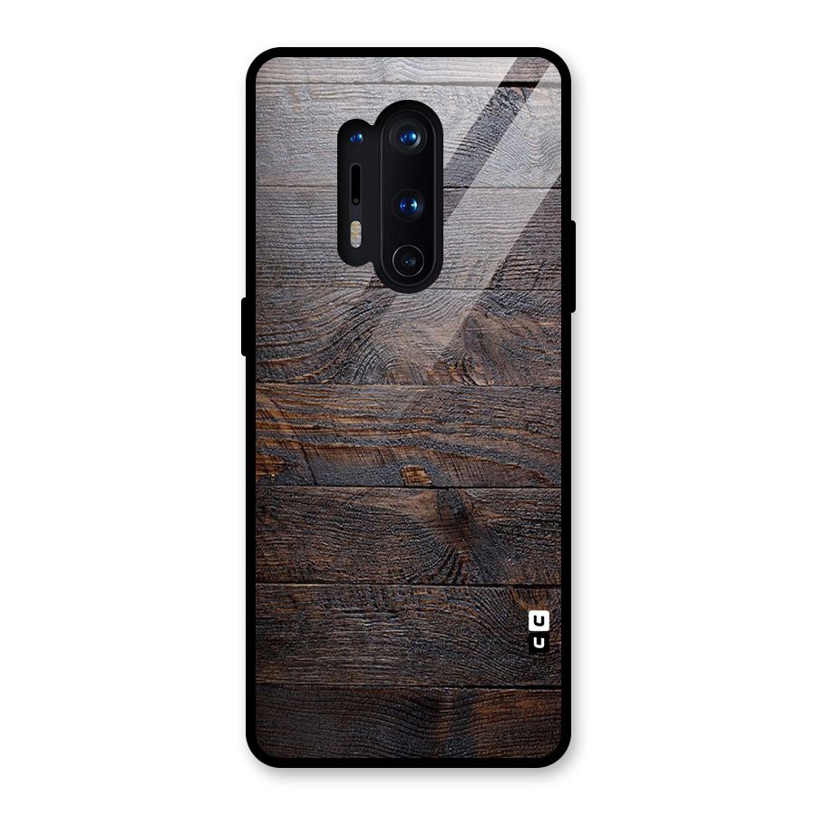 Dark Wood Printed Glass Back Case for OnePlus 8 Pro