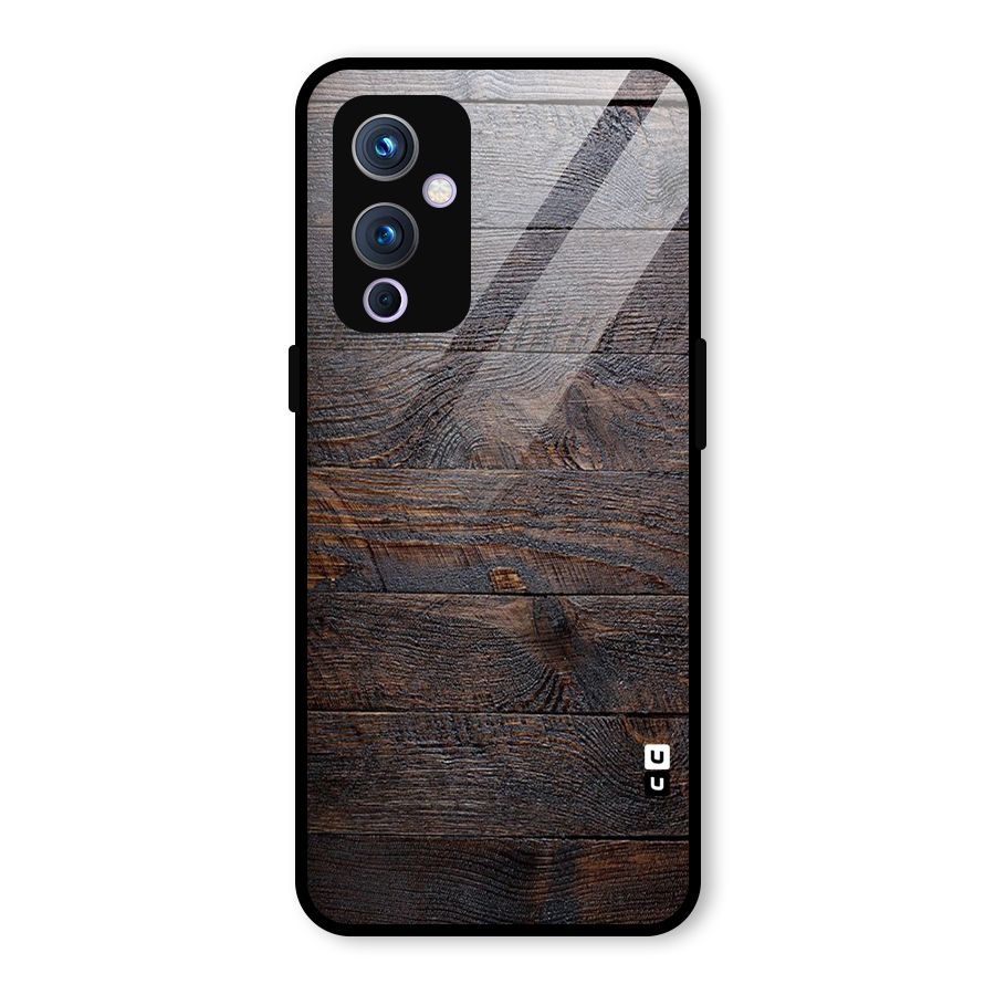 Dark Wood Printed Glass Back Case for OnePlus 9