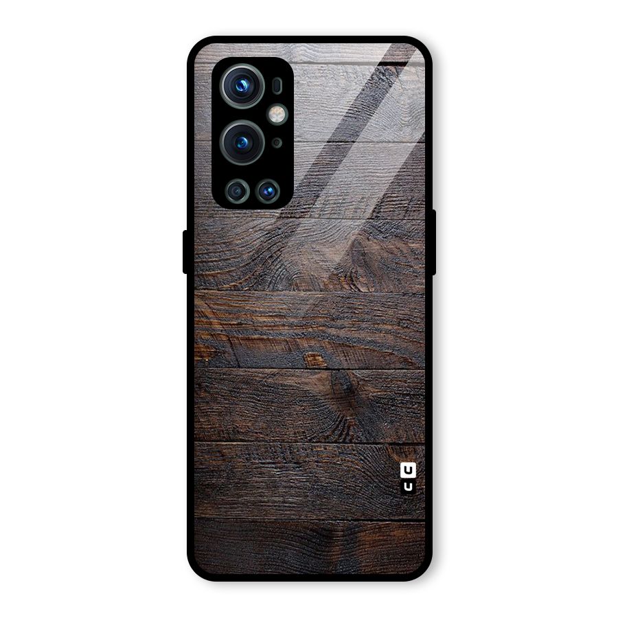Dark Wood Printed Glass Back Case for OnePlus 9 Pro