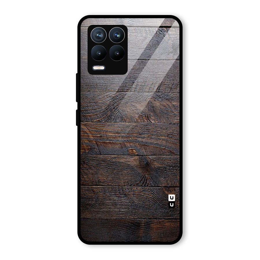 Dark Wood Printed Glass Back Case for Realme 8 Pro