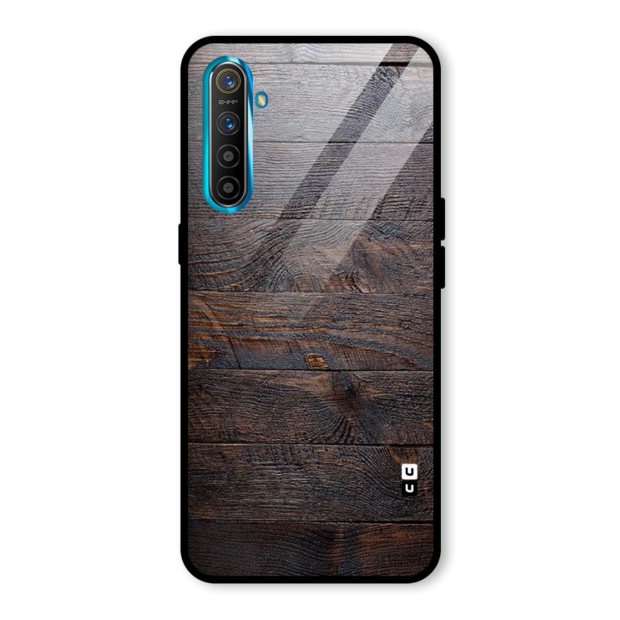 Dark Wood Printed Glass Back Case for Realme X2
