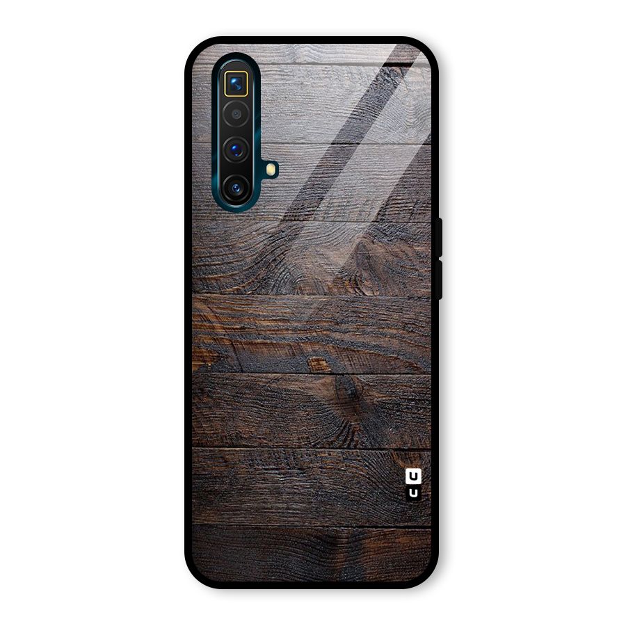 Dark Wood Printed Glass Back Case for Realme X3
