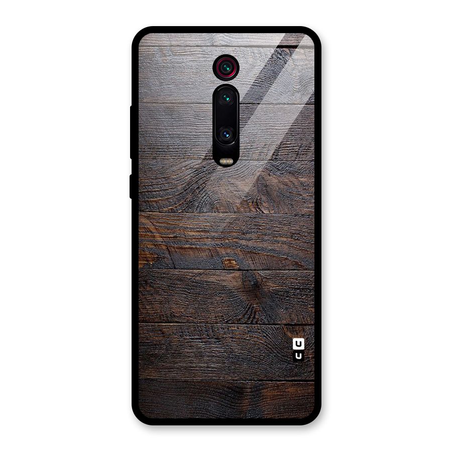 Dark Wood Printed Glass Back Case for Redmi K20 Pro