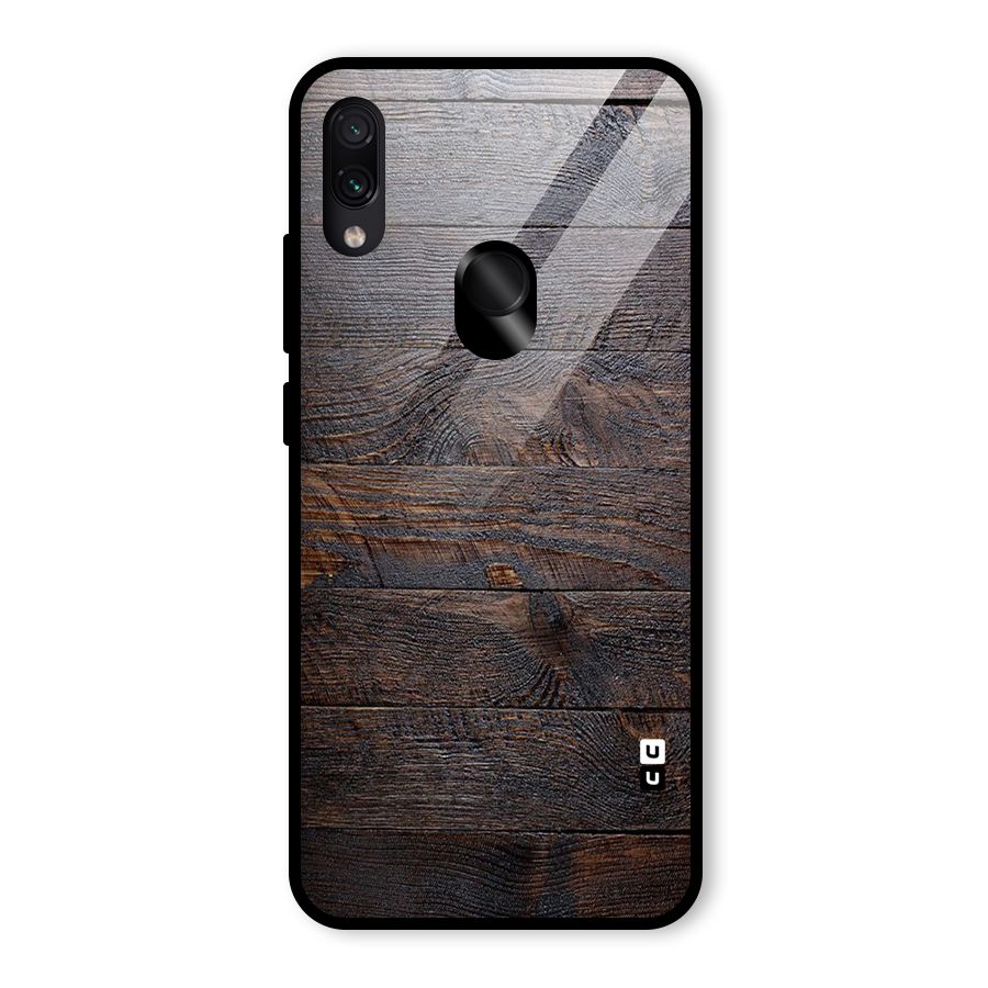 Dark Wood Printed Glass Back Case for Redmi Note 7 Pro