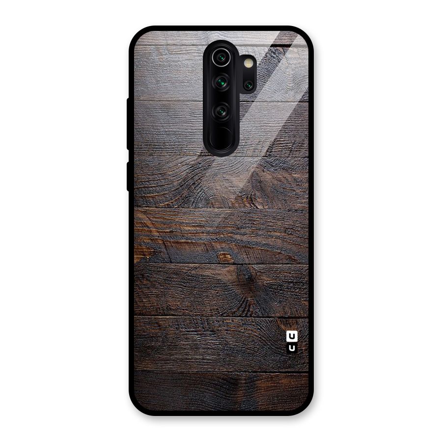 Dark Wood Printed Glass Back Case for Redmi Note 8 Pro