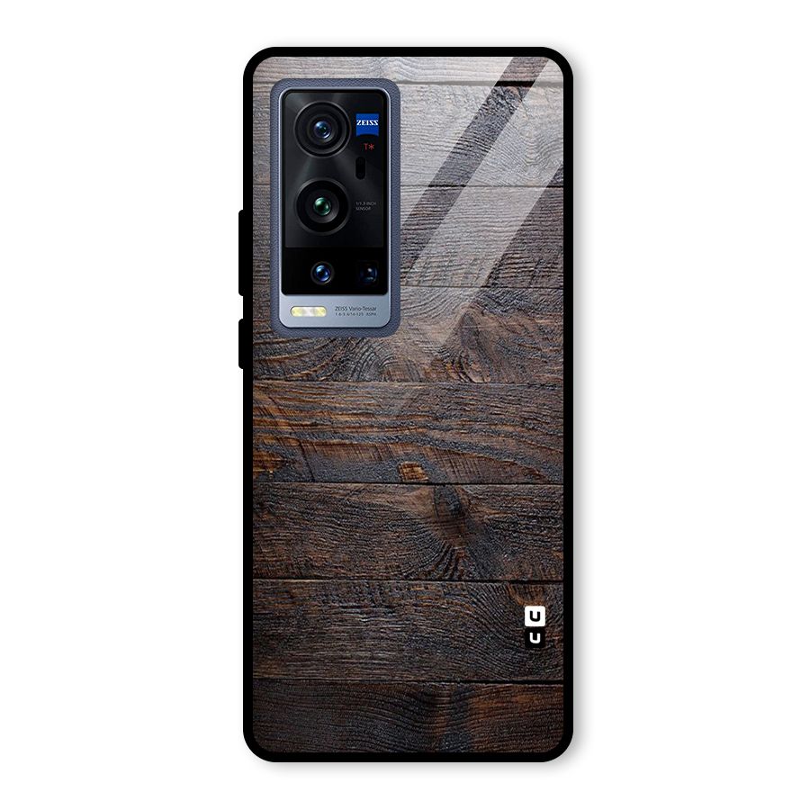 Dark Wood Printed Glass Back Case for Vivo X60 Pro Plus