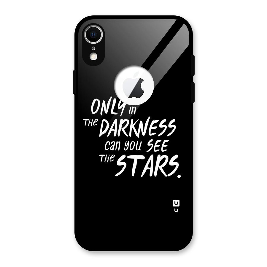 Darkness and the Stars Glass Back Case for iPhone XR Logo Cut