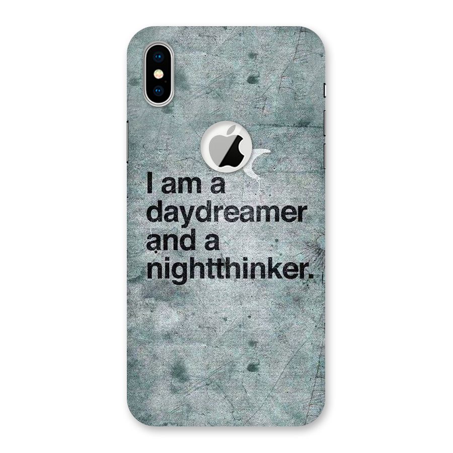 Day Dreamer Night Thinker Back Case for iPhone X Logo Cut