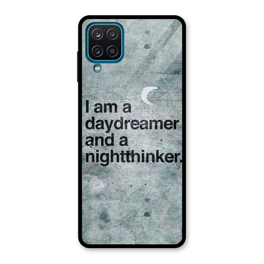 Day Dreamer Night Thinker Glass Back Case for Galaxy A12