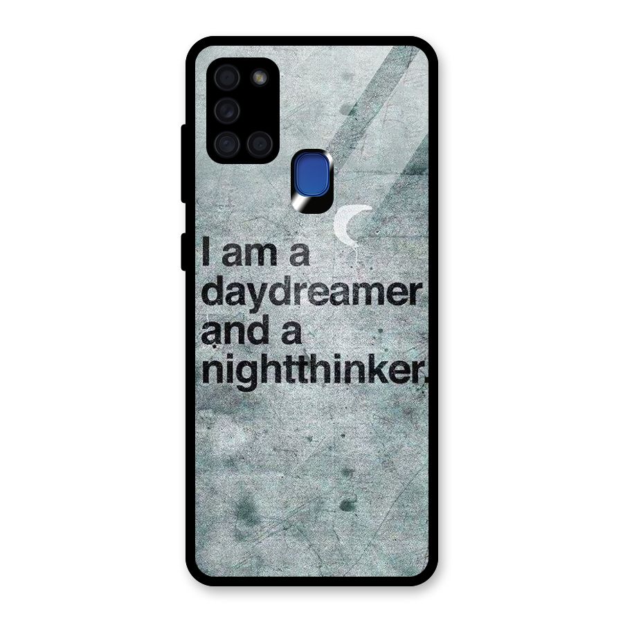 Day Dreamer Night Thinker Glass Back Case for Galaxy A21s