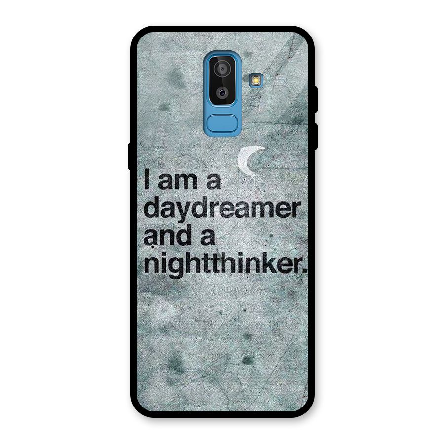 Day Dreamer Night Thinker Glass Back Case for Galaxy J8