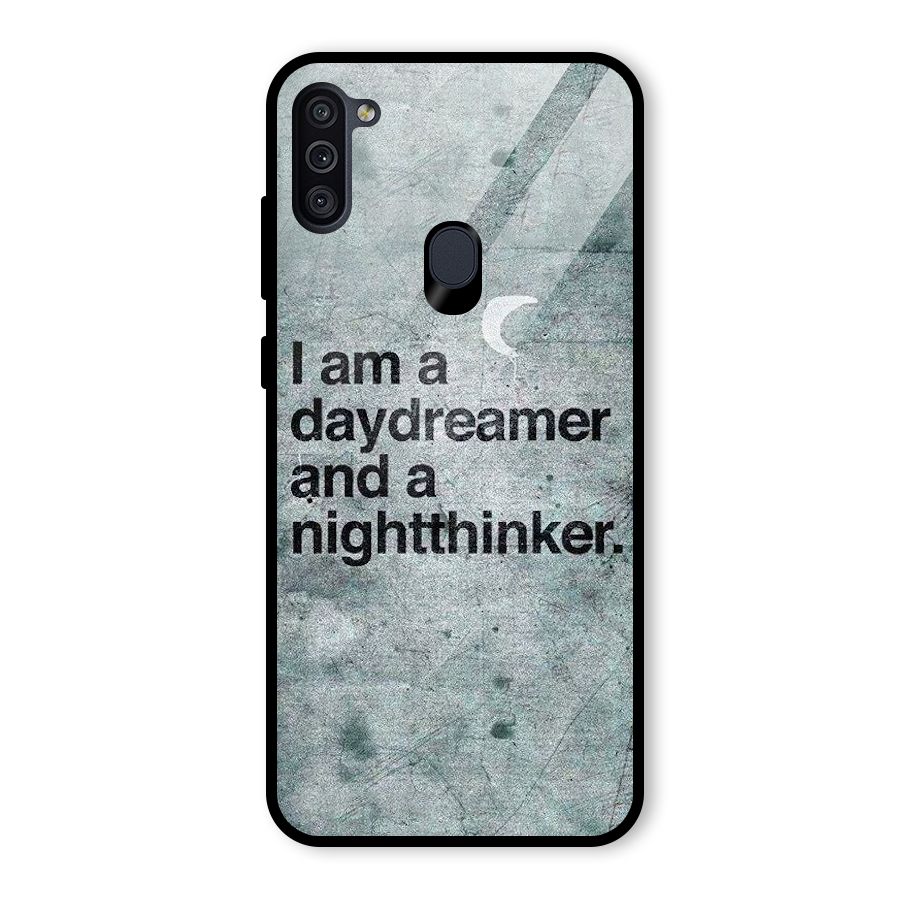 Day Dreamer Night Thinker Glass Back Case for Galaxy M11