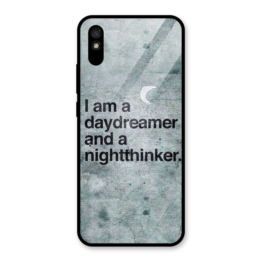 Day Dreamer Night Thinker Glass Back Case for Redmi 9A